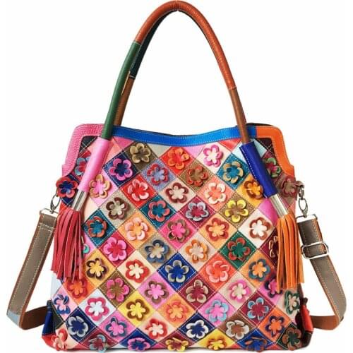 Casual Large Women Shoulder Bags Ladies Messenger Bag Luxury Multicolor High Quality Real Genuine Leather Fashion Female Handbag