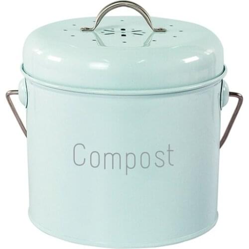 Practical Compost Bin 3L - High Quality Kitchen Compost Bin - Kitchen Composter for Food Waste - Coal Filter,Light Green