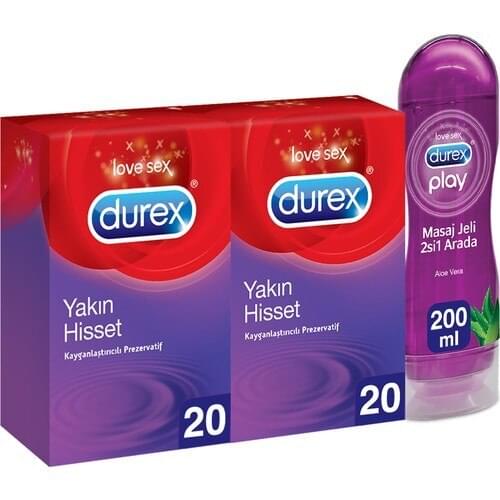 Durex Close Feel Condom 40'lı + Aloe Vera Gel 200 ml