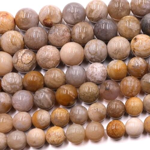 Natural Chrysanthemum coral jade stone beads 8mm smooth round charm gemstone For Jewelry Making DIY women Bracelet necklace
