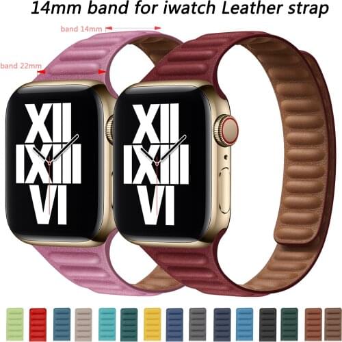 Women Leather Link Strap for Apple Watch Band 38mm 40mm 44mm 42mm Bracelet Solo Loop for Apple Watch 6 5 4 3 SE Fine IWatch Band
