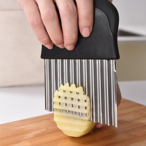 French Fries Cutter Stainless Steel Potato Chips Making Peeler Cut Vegetable Kitchen Accessories Tool Knife Potato Wavy Cutter