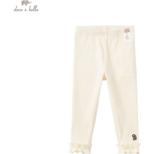DKH18181-K dave bella autumn 5Y-13Y kids girls fashion floral pockets pants children boutique casual full-length pants