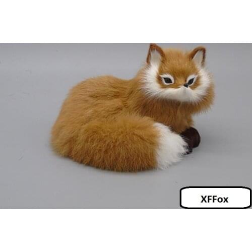 Cute real life yellow fox model plastic&furs simulation curling fox doll gift about 16x11.5x13cm xf1750