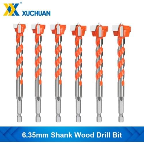 Forstner Wood Drill Bit 6.35mm Shank Hole Saw Cutter 16-25mm Lengthened Woodworking Hole Opener Self Centering Woodworking Tools