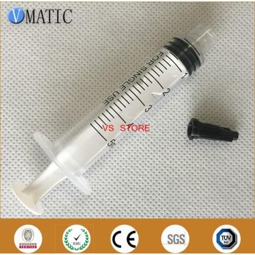 High Quality Non Sterilized Top Seller 10 Sets Glue Dispensing Plastic Syringes 5cc / 5ml With Tip Caps/Stopper