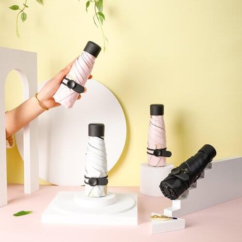 Mini Windproof anti-UV Protection Umbrella Rain Women Five Folding Portable Parasol Portable Pocket Travel Umbrella for Children