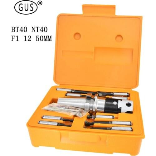 1set BT40 taper, F1-12 50mm boring head with NT40 BT40 F1 shank and 9pcs 12mm boring bars set, boring head set, Best quality