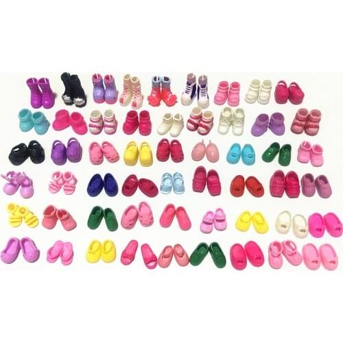 10Pairs/lot Many Styles Cute Mini Doll Shoes Fashionable Simba Little Kelly Dolls Sandles Slippers Boots Kid Toy Shoes Wholesale