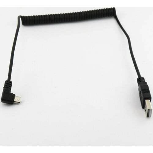 10x USB 2.0 A Male to Micro USB 5Pin Male Plug Adapter Spiral Coiled Cable Cord 5FT/1.5M Left/Right/UP/Down Angle