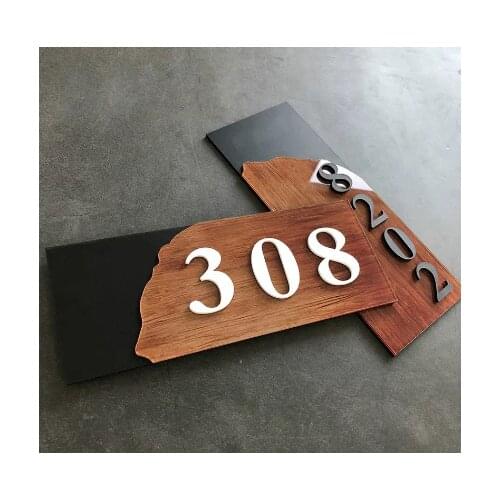 3/4 Digits House Number Custom Sign Door Number Sticker for Hotel Apartment Door Plate