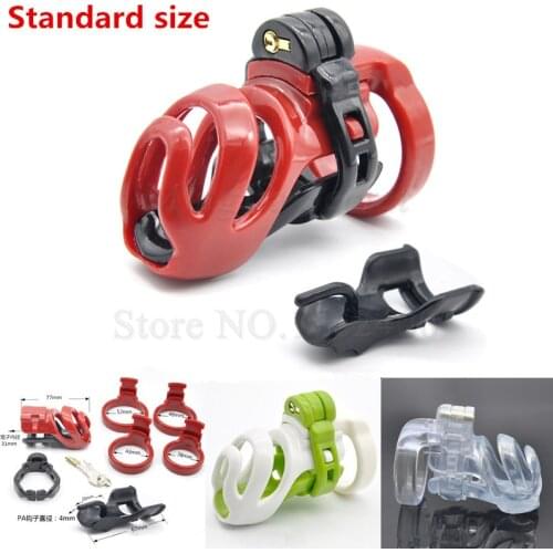 3D Design Resin Standard Male Chastity Device,Penis Lock,Cock Cage With 4 Size Penis Rings,Chastity Belt,Sex Product for Man