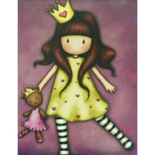 5D DIY Diamond Painting Kits Cartoon Little Girl Doll Full Round Square With AB Drill Embroidery Mosaic Home Decor