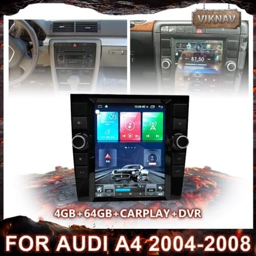 Vertical Screen 10.4 inch Android 10.0 Car Radio For Audi A4 2004-2008 Car Dvd Player Auto GPS Navigation 2 din Touch Screen