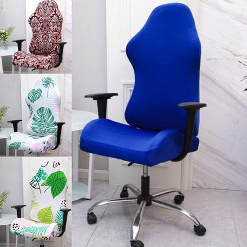 Gaming Chair Covers Modern Office Rotating Computer Slipcovers Solid Color Chair Seat Cases Removable Office Housse De Chaise