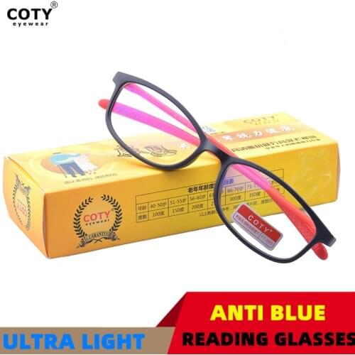 COTY Reading Glasses Men Women Anti Blue Light Rays Presbyopia Eyeglasses Eyewear +1.5 +2.0 +2.5 +3.0 +3.5 +4.0 Unisex Reader