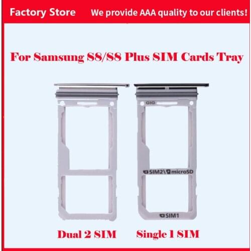 For Samsung Galaxy S8 G950 G950F S8 Plus G955 G955F Original Phone Housing New SIM Card Adapter And Micro SD Card Tray Holder