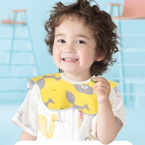 Baby Saliva Towel Waterproof Skin-friendly 360 Degree Rotatable Soft Infant Bib for Toddler Feeding Apron Cotton Bandana Bibs