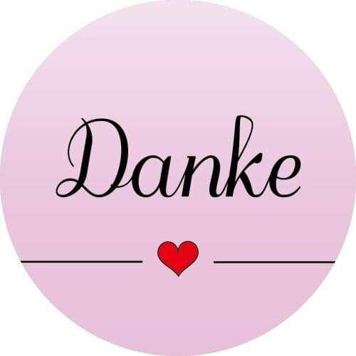 DouxArt 100 Pieces Danke Stickers, 4 cm Colorful Wedding Party Decoration Baptism Communion Baby Shower Seals Labels V129