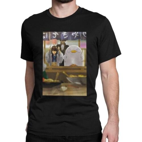 Gintama Itadakimaaasu Mens T Shirt katsura Elizabeth Gintoki Unique Tees O-Neck T-Shirts Men Cotton Tees Streetwear