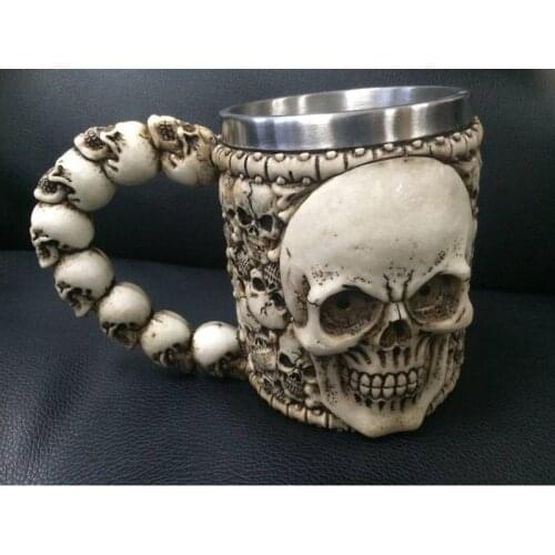 Skull handgrip stainless steel Mugs coffee mug Milk Tea office Cups Drinkware the Best birthday Gift with Gift Box for friends