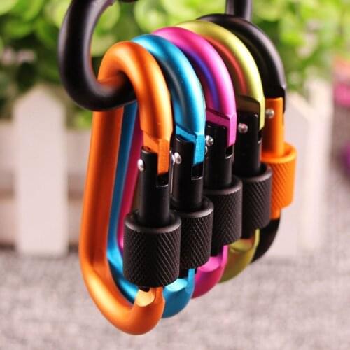 Anti-theft Carabiner Hook Travel Kit Camping Equipment Alloy Aluminum Survival Gear Camp Mountaineering Buckle EDC Tool