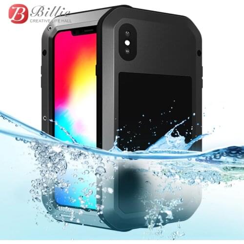LOVE MEI Metal Waterproof Case For Apple iPhone XSMax Shockproof Cover For iPhone XS Max 6.5 inch Waterproof Aluminum phone case