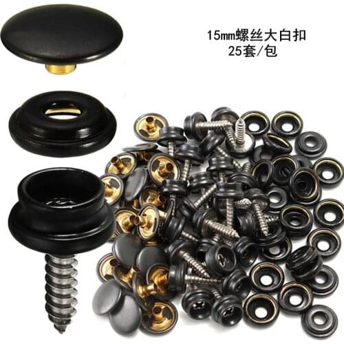 Metal Stainless Steel Screw Snap Button 15mm Snap Fastener Screw Set For Helmet Tent Sleeping Bag Tarpaulin Boat Cover Part