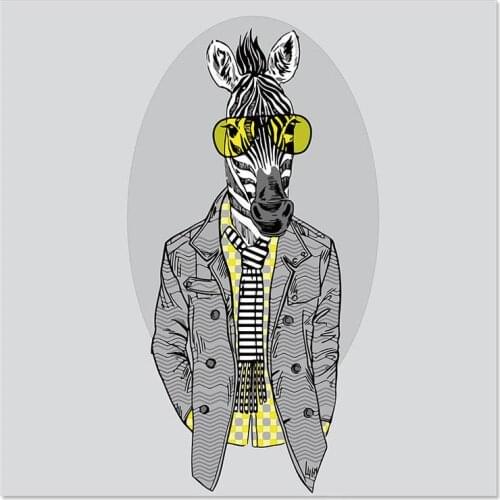 Fashion Animals Series Zebra Paint By Number Kit Vintage Portrait Zebra Painting Zebra Poster Zebra Portrait Animal Portrait