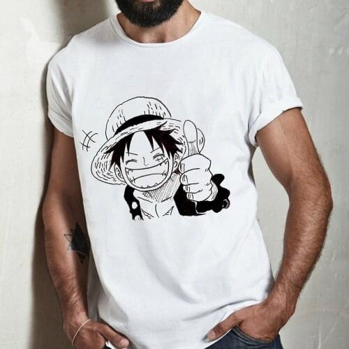 One Piece Men Summer T Shirts Anime Print Cartoons Teens Short Sleeve T-shirt Casual Clothes Aesthetic Tee Shirt Man Street Tops