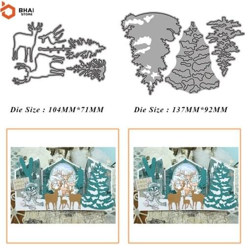 Christmas Trees Elk Metal Cutting Dies Stencil DIY Cards Stencils Photo Album Embossing Paper Making Scrapbooking Knife Mold New