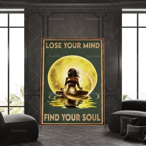 Yoga poster- Lose your mind find your soul - Yoga Prints Poster-Vintage Posters - Wall Decoration-Signs for Home
