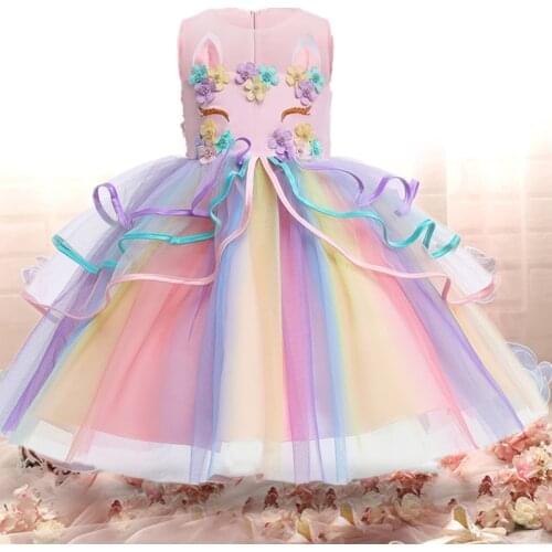 Flower Girls Dresses For Kids Tulle Cake Layers Wedding Princess Dress Children Bridesmaid Party Formal Evening Tutu Ball Gown
