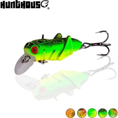 Hunthouse trout bait Insect lure fishing 46mm 3.7g mini trout fishing lure hard bait with 3D eyes for pescar leurre