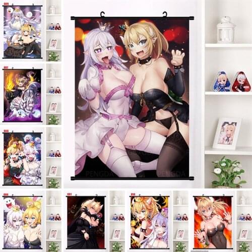 Sexy Girls Prints Decor Home Wall Anime Characters Canvas Painting Plastic Hanging Scrolls Picture Japanese Cartoon Poster Art