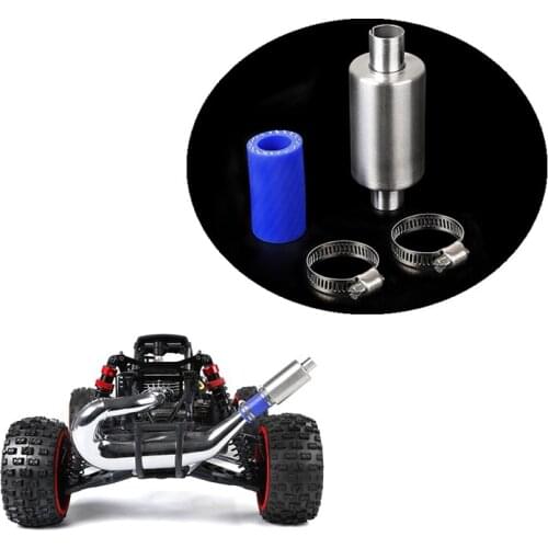 Rc Car Nitro Buggy Universal Exhaust Pipe Silencer For 1:5 Scale Gasoline Truck Model HPI Baja 5B 5T LOSI 5IVE-T DBXL MCD DTT