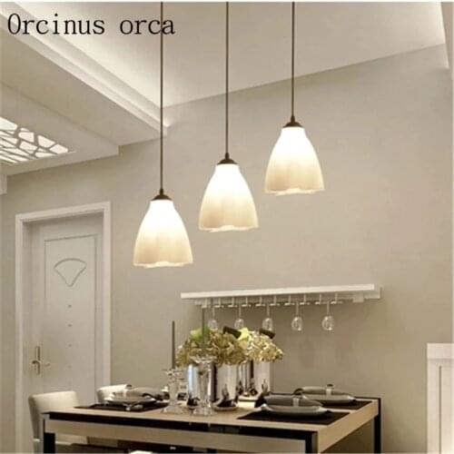 Restaurant chandelier modern minimalist three creative dining table lamp fashion personality dining room LED living room lamps