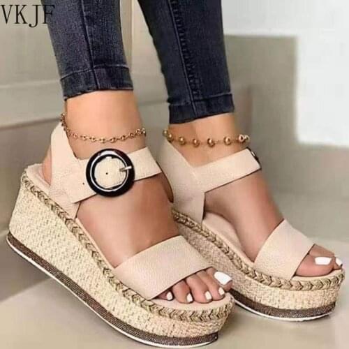 Platform Sandals Fashion Women Strap Gladiator Sandal Wedges Shoes Casual Woman Peep Toe Wedge Sandals Zapatillas Mujer