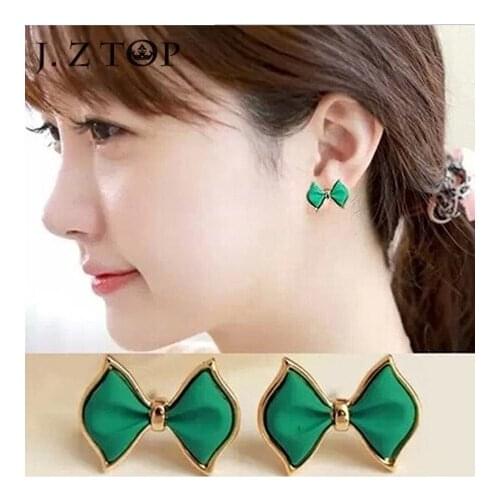 Simple Three Dimensional Bow Stud Earrings Cute Fine Earring For Women Fashion Jewelry Accessories Pendientes Mujer Moda