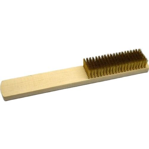 10 Row Brass Wire Brush With Wood Handle Jewelry Inner Polishing Grinding Cleaning Brush