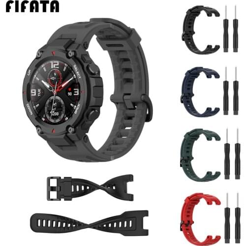 FIFATA Silicone Band For Amazfit T-Rex Wrist Strap Sport Smart Watch Band For Xiaomi Huami Amazfit T-rex Bracelet Accessories
