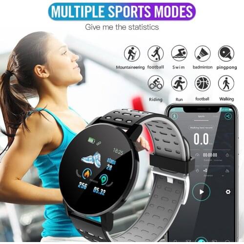 Silicone Smart Waterproof Watch Bracelet Touching Screen Sports Pedometer Heart Rate Wristband With Two-Color Strap PUO8