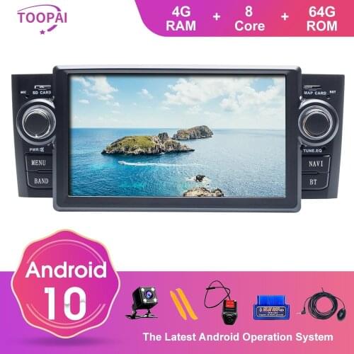 TOOPAI Android 10 For Fiat Grande Punto Linea 2007 2008 2009 2010 2011 2012 Auto Radio GPS Navigation Car Multimedia Player New