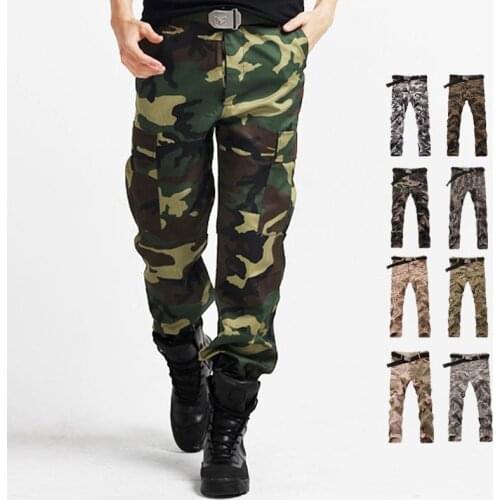 Outdoor sports Tactical army fans men Trousers Military Camping Mens Camouflage multi pocket Overalls Mountaineer hiking pants