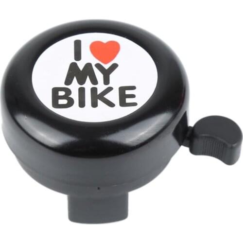 Bicycle Bell I LOVE MY BIKE Print Waterproof Sticker Cute Heart Shaped Loud Sound Safety Trumpet Handlebar Tool