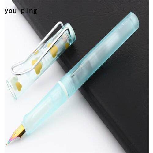 High quality 411 Transparent green Office Fountain Pen student School Stationery Supplies ink pen