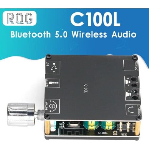 XY-C100L Bluetooth 5.0 Wireless Audio Digital Power amplifier Stereo board 100Wx2 Bluetooth Amp Amplificador 3.5MM USB APP