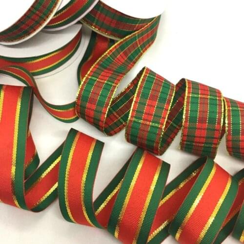 1.6cm 2.5cm 3.8cm 5Y Christmas Tartan Gingham Ribbon For Handmade Craft Bows Gift Floral Packing Marriage Deco