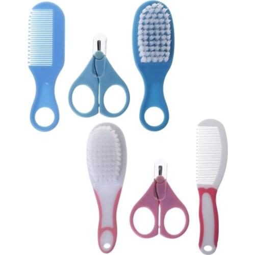 1 1 Set Baby Grooming Brush Comb Scissors Professional Newborn Kids Nursing Care Nail Cutter Clippers Safe Portable Hair Head