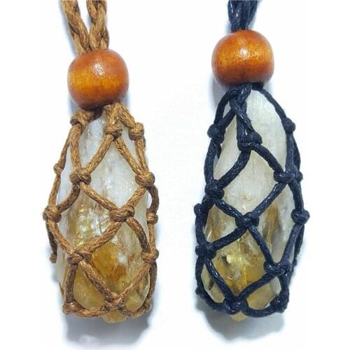 1Pcs Natural Citrine Pendant Pure Natural Stone Pendant Yellow Quartz Crystal Pendant Necklace Healing Jewelry Necklace For Gift